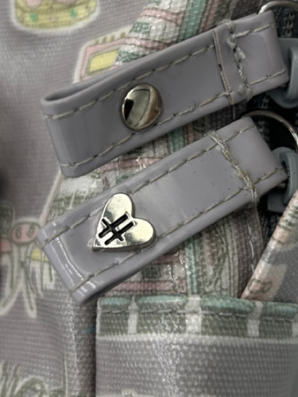 Harrods London Landmarks Backpack in Grey & Pastel Pink - Picture 7 of 8